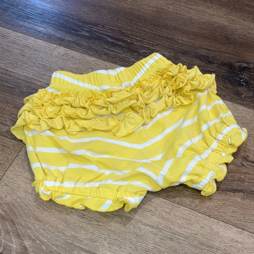 Matilda Jane Yellow & White Stripe Bloomers Ruffles Diaper Cover 18-24m